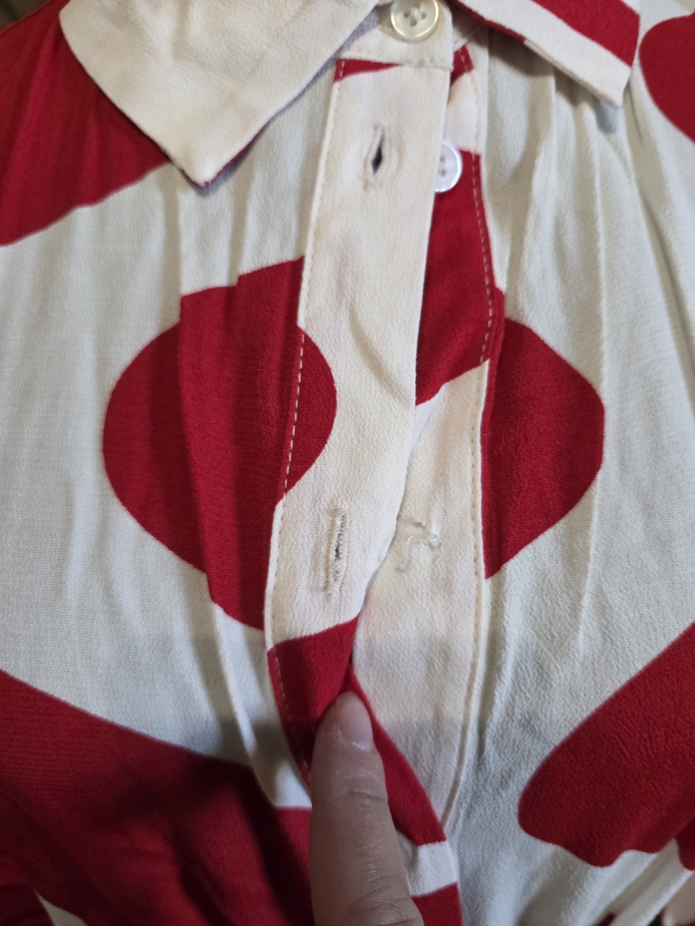 Zara Red and White Abstract Print Maxi Dress - Picture 3 of 4